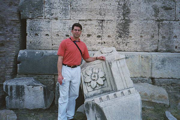 Tom with Temple Fragment